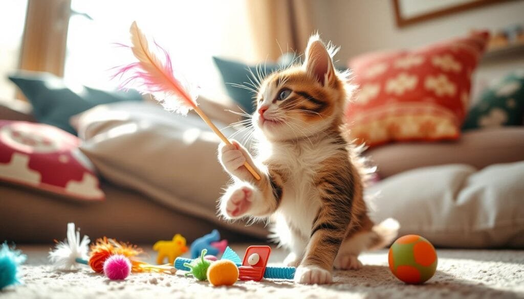 Interactive Play with Munchkin Cat