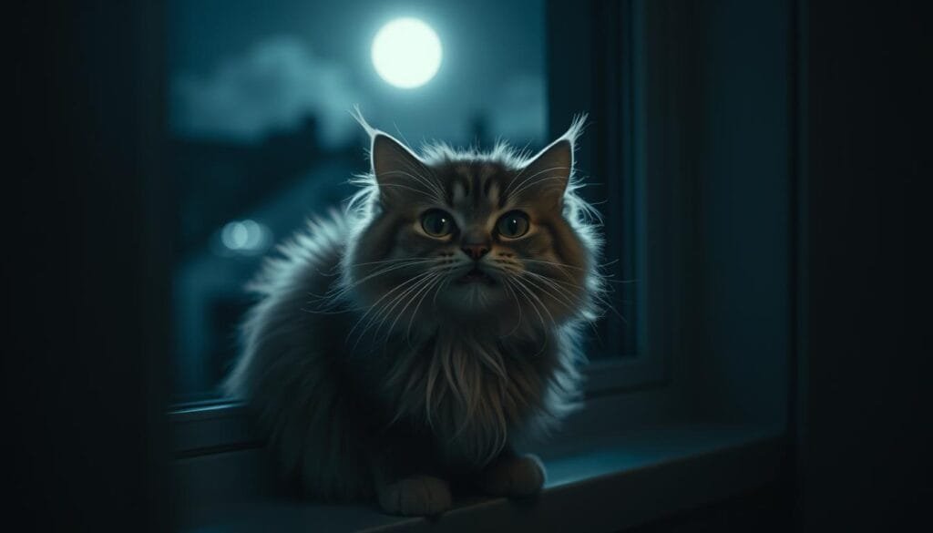 cat meowing at night